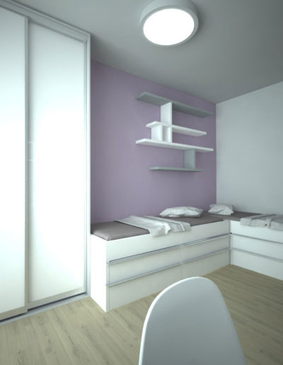Skříň na míru s posuvnými dveřmi do dětského pokoje