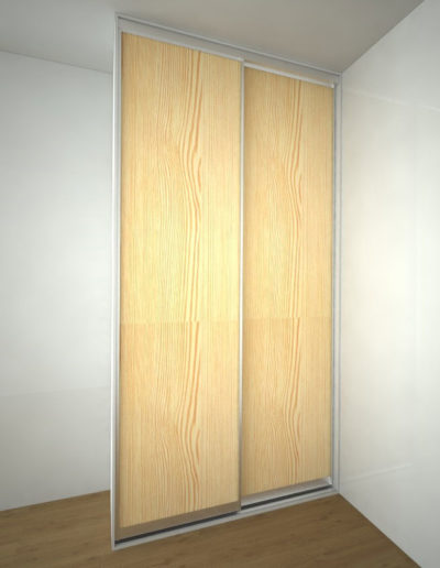 malá vestavěná skříň s posuvnými dveřmi s hliníkovým rámem