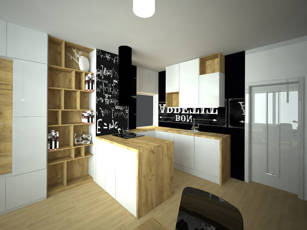 Návrh kompletního interieru vč. kuchyně Praha 4