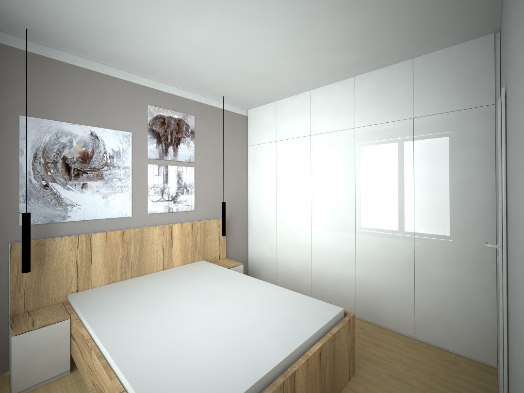 Návrh kompletního interieru vč. ložnice Praha 4