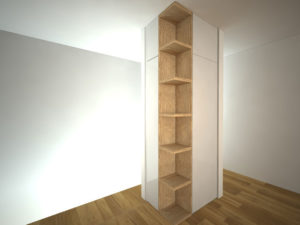 Návrh kompletního interieru vč. skříně do chodby Praha 10