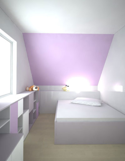 Návrh kompletního interieru vč. postele do dětského pokoje Praha 10