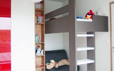 Realizace kompletního interieru vč. patrové postele do studentského pokoje Praha 9