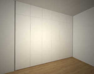 Velká pantová vestavěná skříň